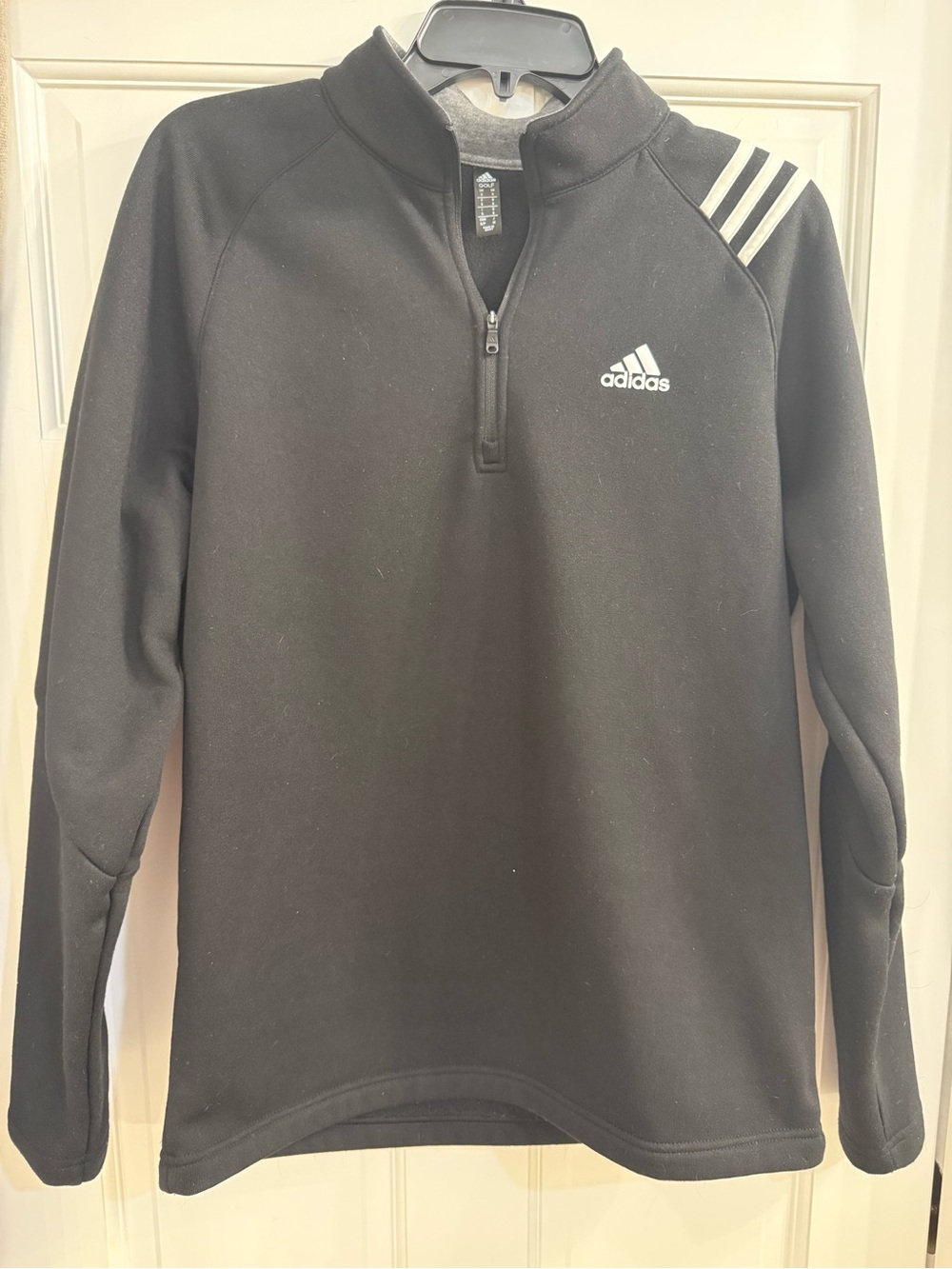 adidas Black and Heather Gray Golf Quarter-Zip Pullover